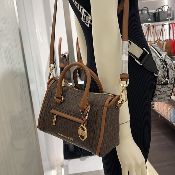 MICHAEL KORS
Carine Extra-Small Logo Satchel
Brown Signature 
NWT - Picture 16 of 16